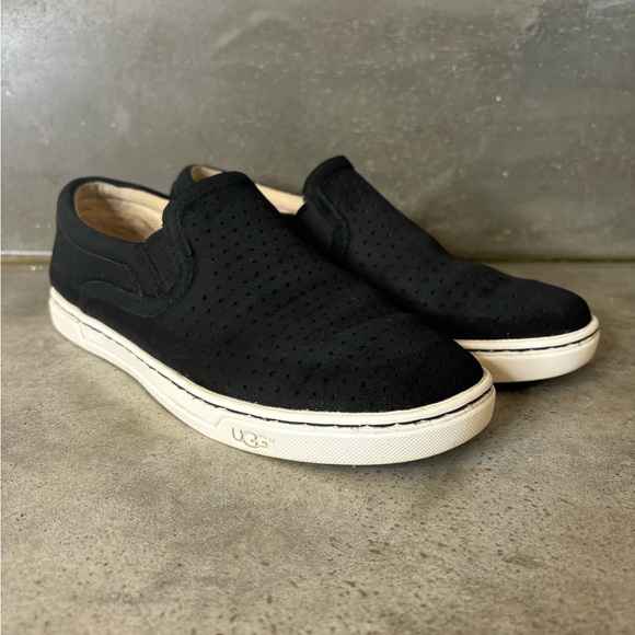 Ugg Sammy Chevron Breeze Slip On Black Suede Women’s Size 7 Excellent Condition - Picture 2 of 12